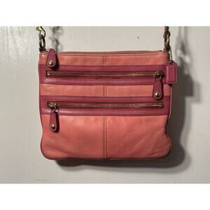 Coach Bonnie Pink Leather Multi Zip Crossbody Bag Has Some Flaws Barbie Core